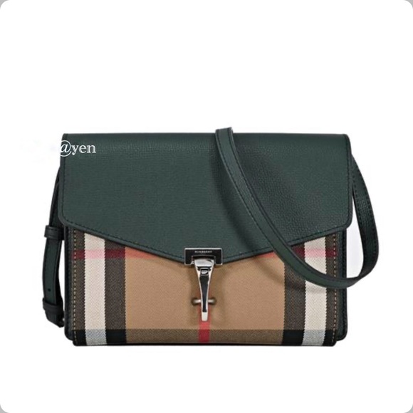 Burberry Small Macken Dark Green Bottle HouseCheck